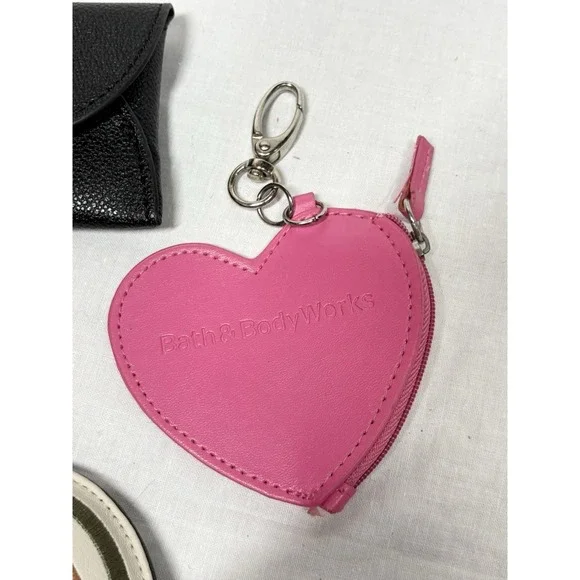 Lot of 3 Keychains Mini Coin Purses Itzy Ritzy Rainbow Bath and Body Works Heart - Picture 2 of 7